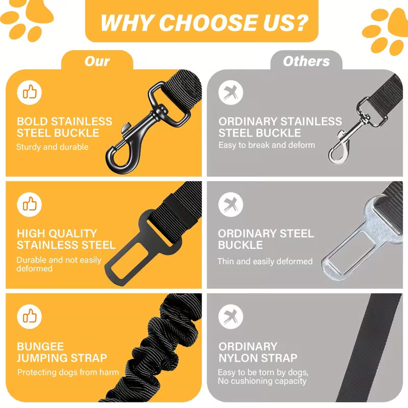 Wiggly™ Adjustable Dog Car Safety Belt